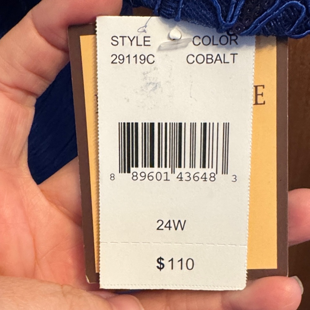 Maya Royal Blue Embellished Two-Piece Midi Skirt Suit - Picture 3 of 6